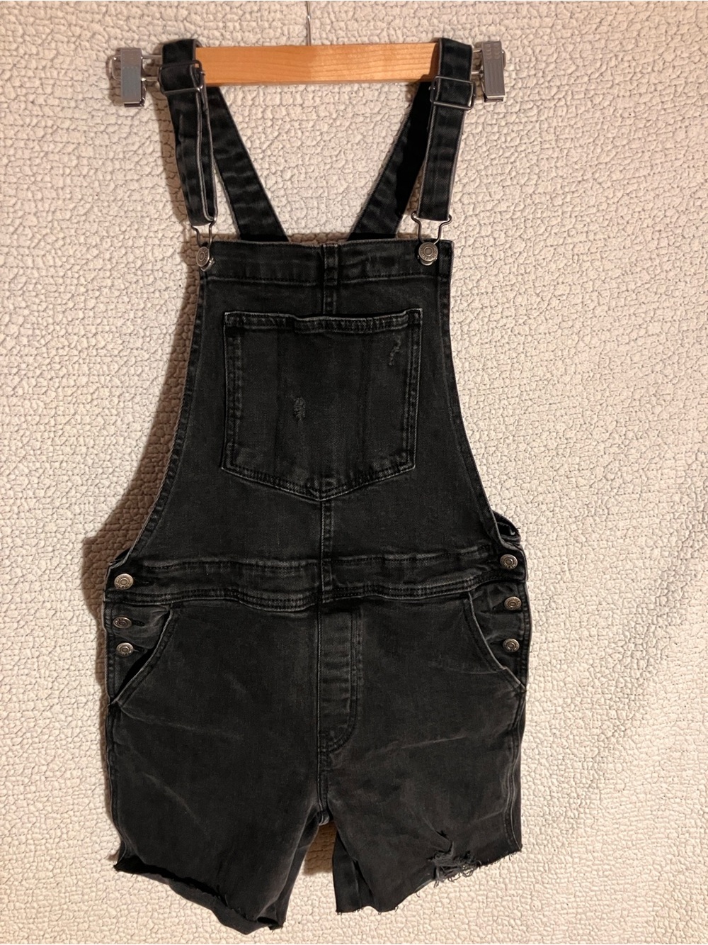 Old Navy Black Denim Short Overalls